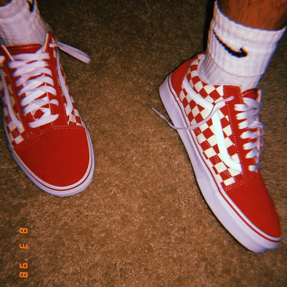 Red checkered vans